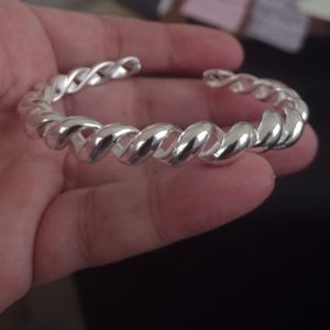 Chunky & Heavyweight 925-Silver Twist Bangle Bracelet